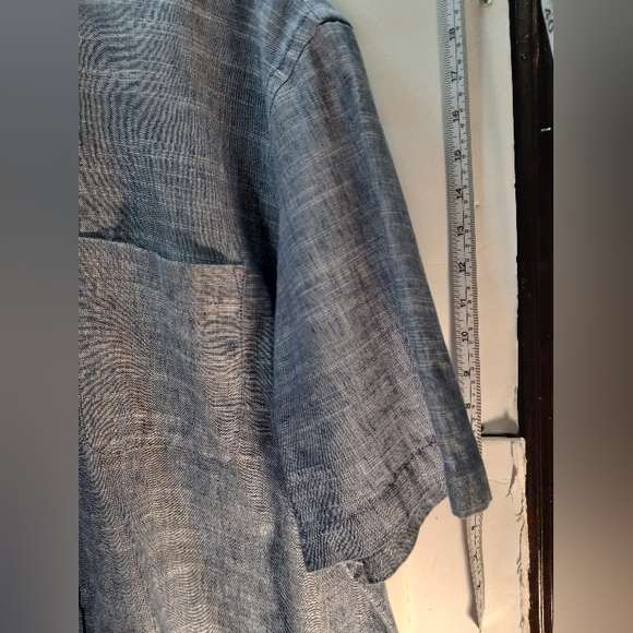 St. John’s Bay 30% Linen Classic Fit XXL Blue Business Casual Shirt Office Event - Picture 10 of 15